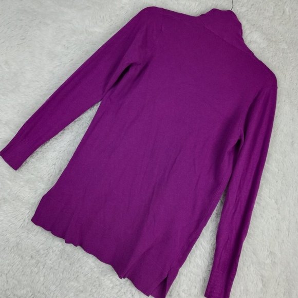 Staccato Womens Sweater Cardigan Open Purple Knit Long‎ Sleeve Lightweight Small - Picture 12 of 12
